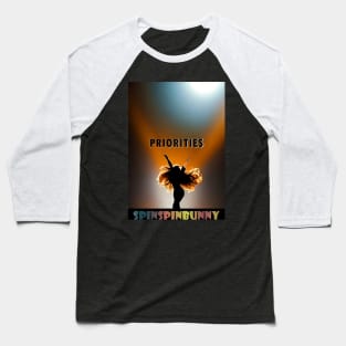 SpinSpinBunny Single 'Priorities' Artwork Baseball T-Shirt